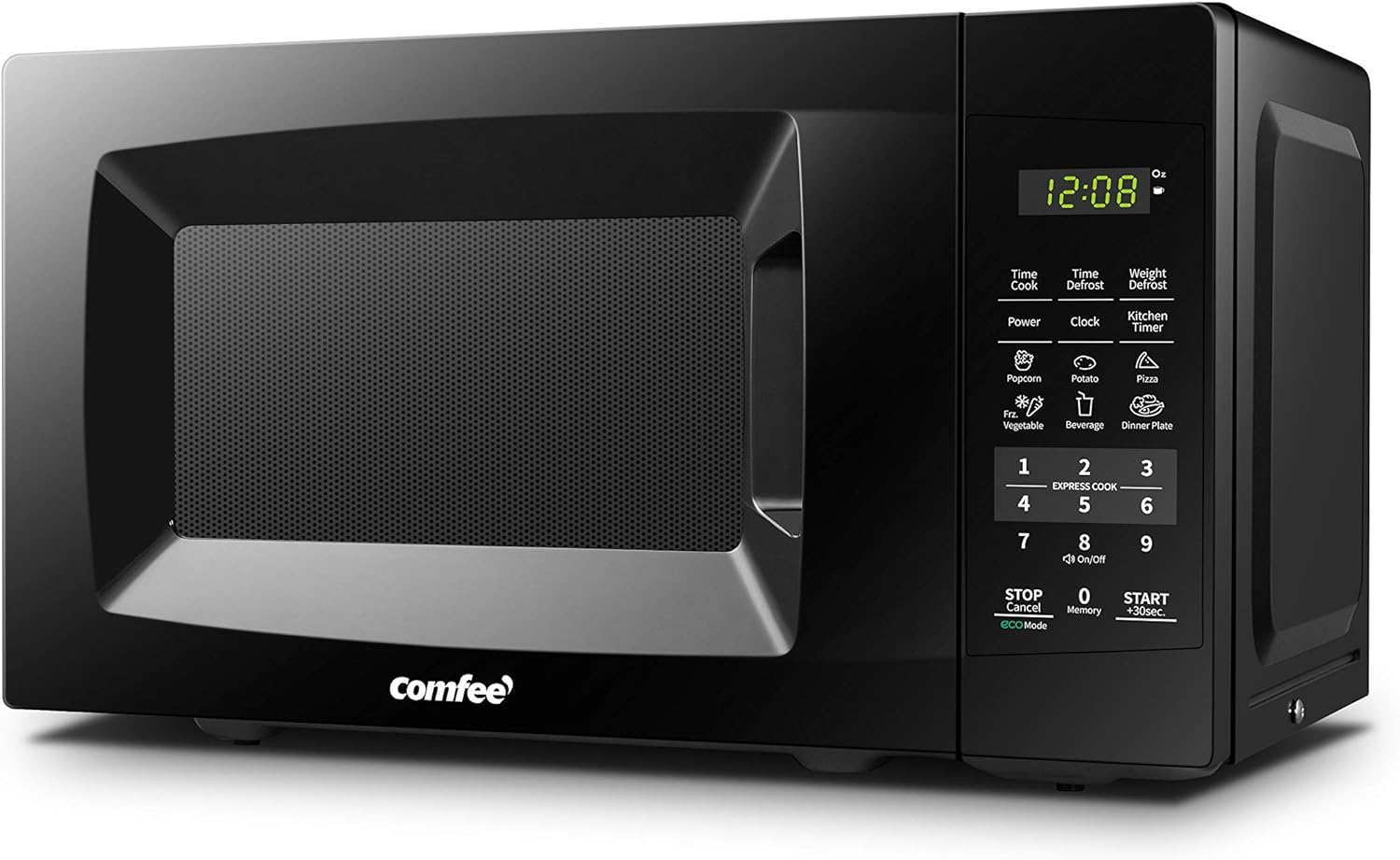 COMFEE' EM720CPL-PMB Countertop Microwave Oven with Sound On/Off, ECO Mode and Easy One-Touch Buttons, 0.7cu.ft, 1050W , Black